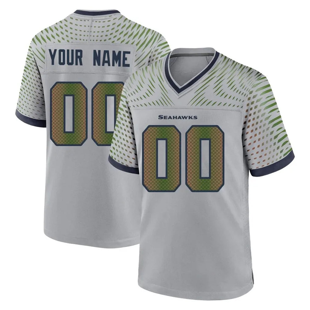 MyBoyd Custom S.Seahawks Grey 2025 Rivalries Collection Home Game Any Name & Numbers Stitched Jerseys