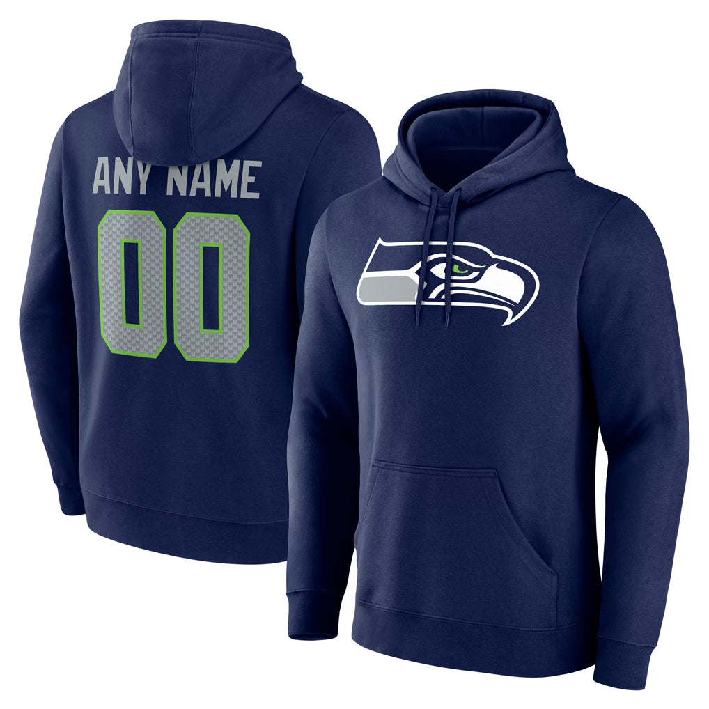MyBoyd Custom S.Seahawks Navy Pullover Hoodies Game Any Name & Numbers Stitched Jerseys