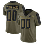 MyBoyd Custom S.Seahawks Olive Salute To Service Limited Game Any Name & Numbers Stitched Jerseys