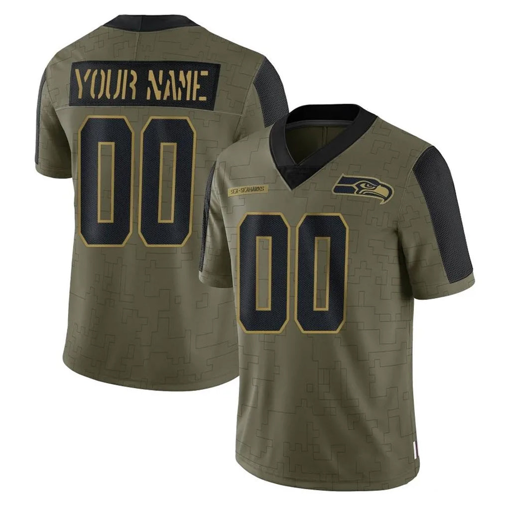 MyBoyd Custom S.Seahawks Olive Salute To Service Limited Game Any Name & Numbers Stitched Jerseys