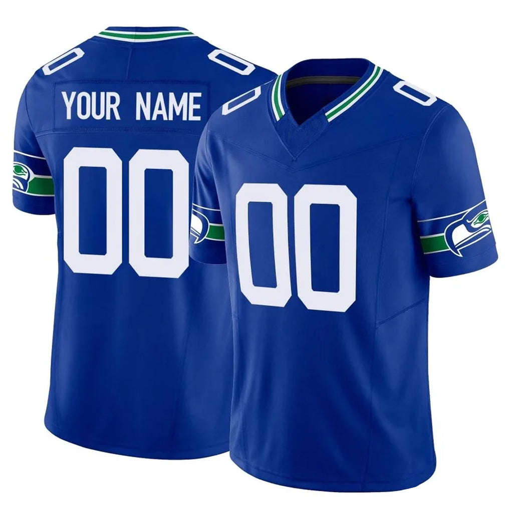 MyBoyd Custom S.Seahawks Royal Limited Throwback Vapor F.U.S.E. Home Game Any Name & Numbers Stitched Jerseys