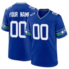 MyBoyd Custom S.Seahawks Royal Throwback Home Game Any Name & Numbers Stitched Jerseys