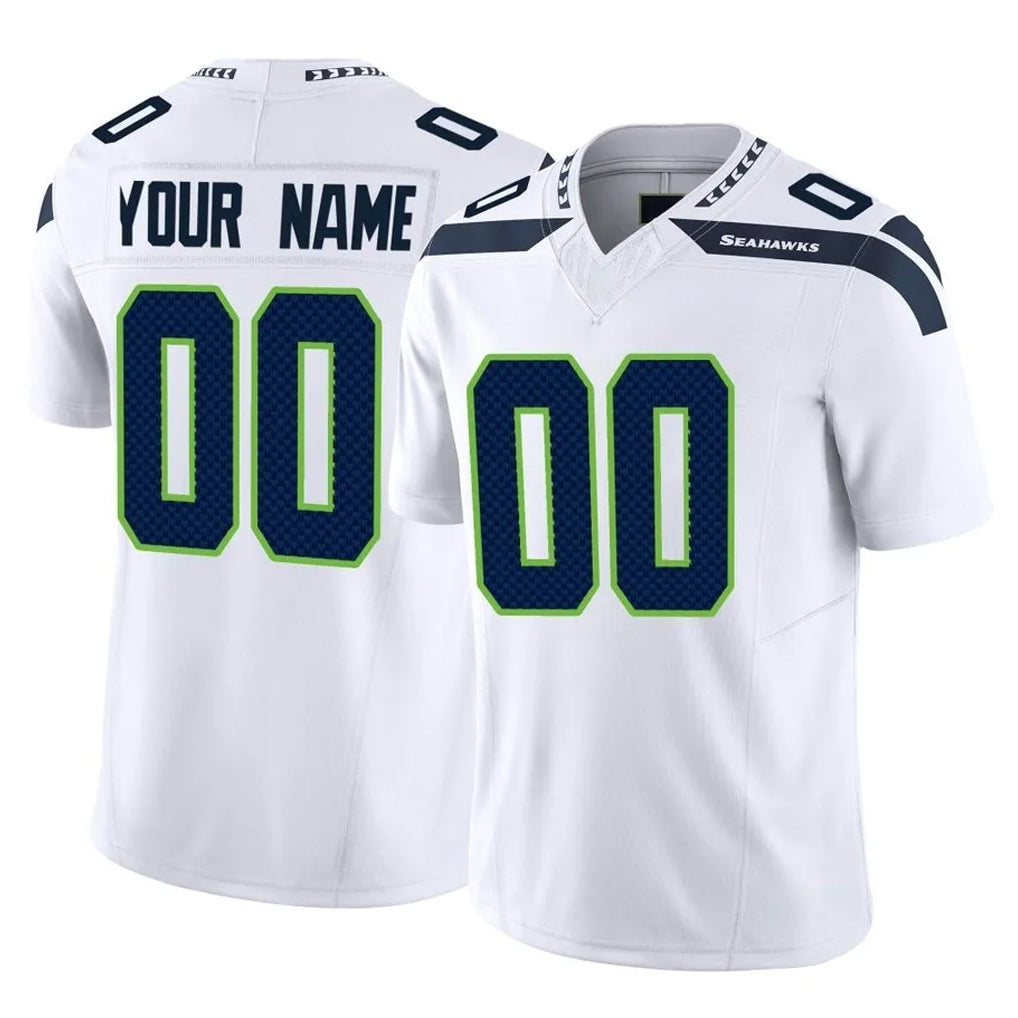 MyBoyd Custom S.Seahawks White Limited Vapor F.U.S.E. Home Game Any Name & Numbers Stitched Jerseys