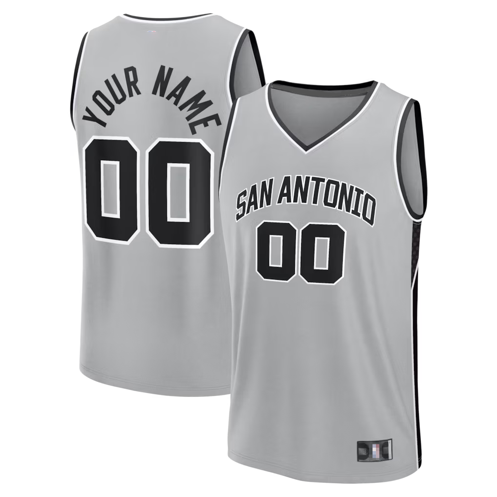MyBoyd Custom SA.Spurs Silver Fastbreak Stitched Jerseys- Statement Edition