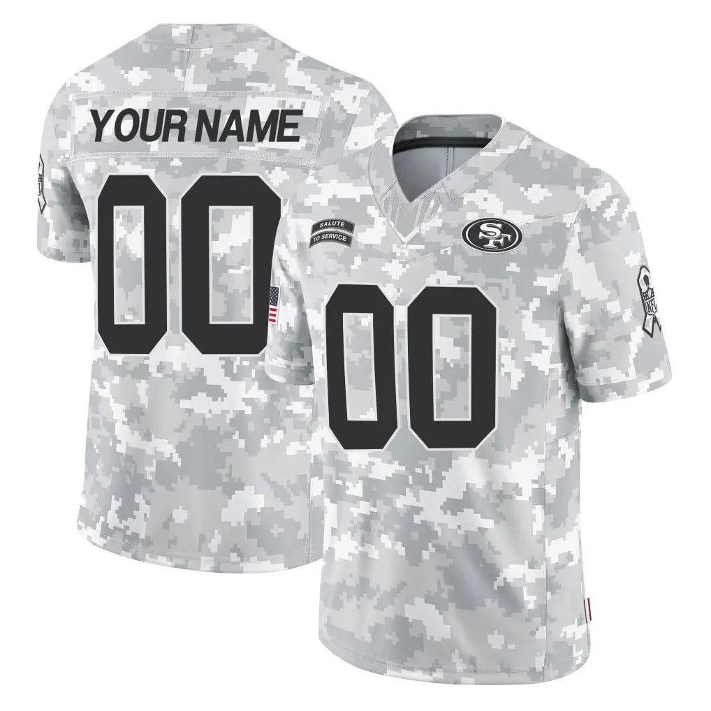 MyBoyd Custom SF.49ers Arctic Camo Limited Salute To Service Home Game Any Name & Numbers Stitched Jerseys