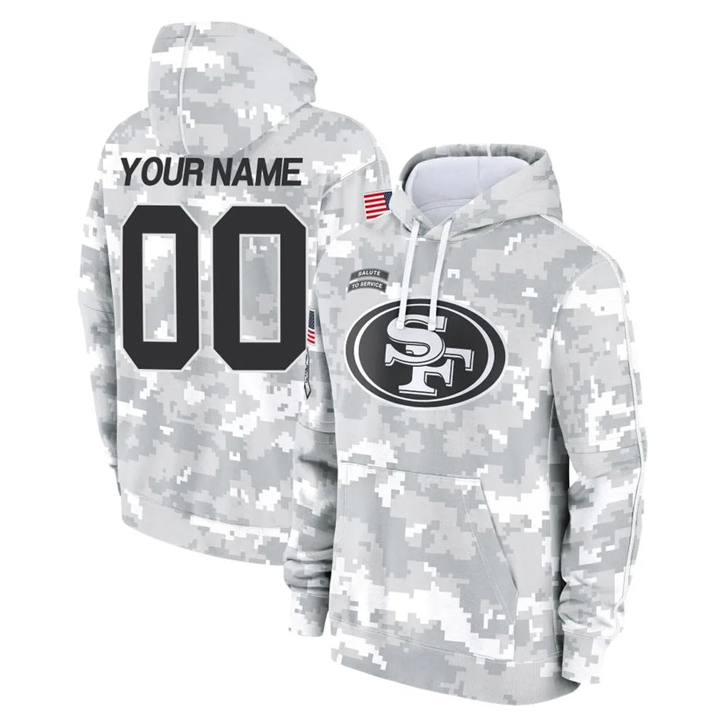 MyBoyd Custom SF.49ers Arctic Camo Limited Salute to Service Pullover Hoodies Game Any Name & Numbers Stitched Jerseys
