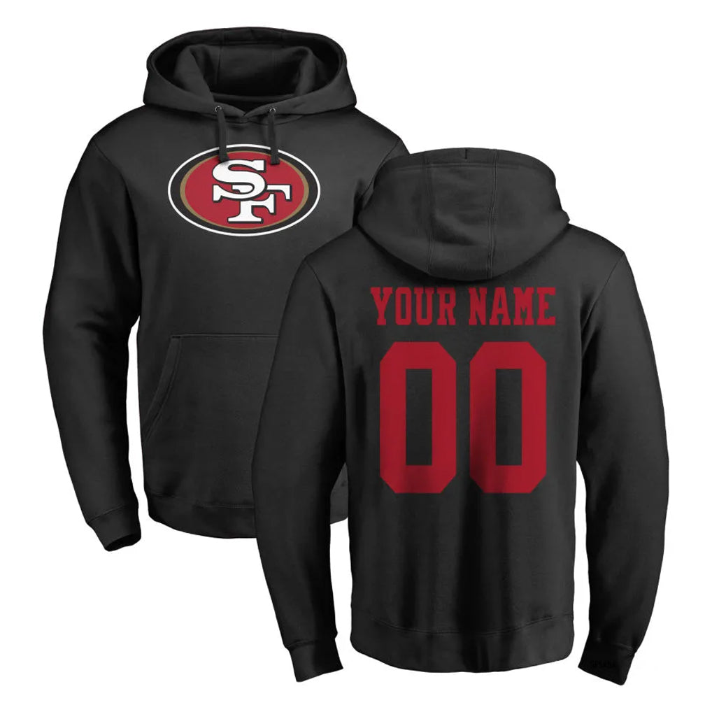 MyBoyd Custom SF.49ers Black LOGO Pullover Hoodies Home Game Any Name & Numbers Stitched Jerseys