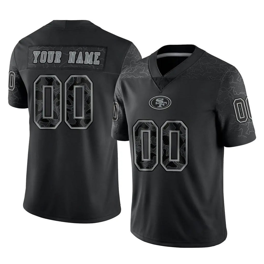 MyBoyd Custom SF.49ers Black Limited Reflective Home Game Any Name & Numbers Stitched Jerseys