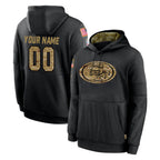 MyBoyd Custom SF.49ers Black Salute to Service Sideline Performance Pullover Hoodies Home Game Any Name & Numbers Stitched Jerseys