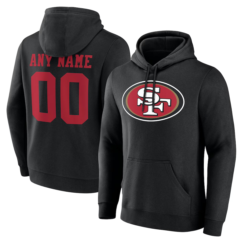 MyBoyd Custom SF.49ers Black Team Authentic Personalized Name & Number Hoodie Stitched Jerseys