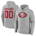 MyBoyd Custom SF.49ers Gray Team Authentic Personalized Name & Number Hoodie Stitched Jerseys