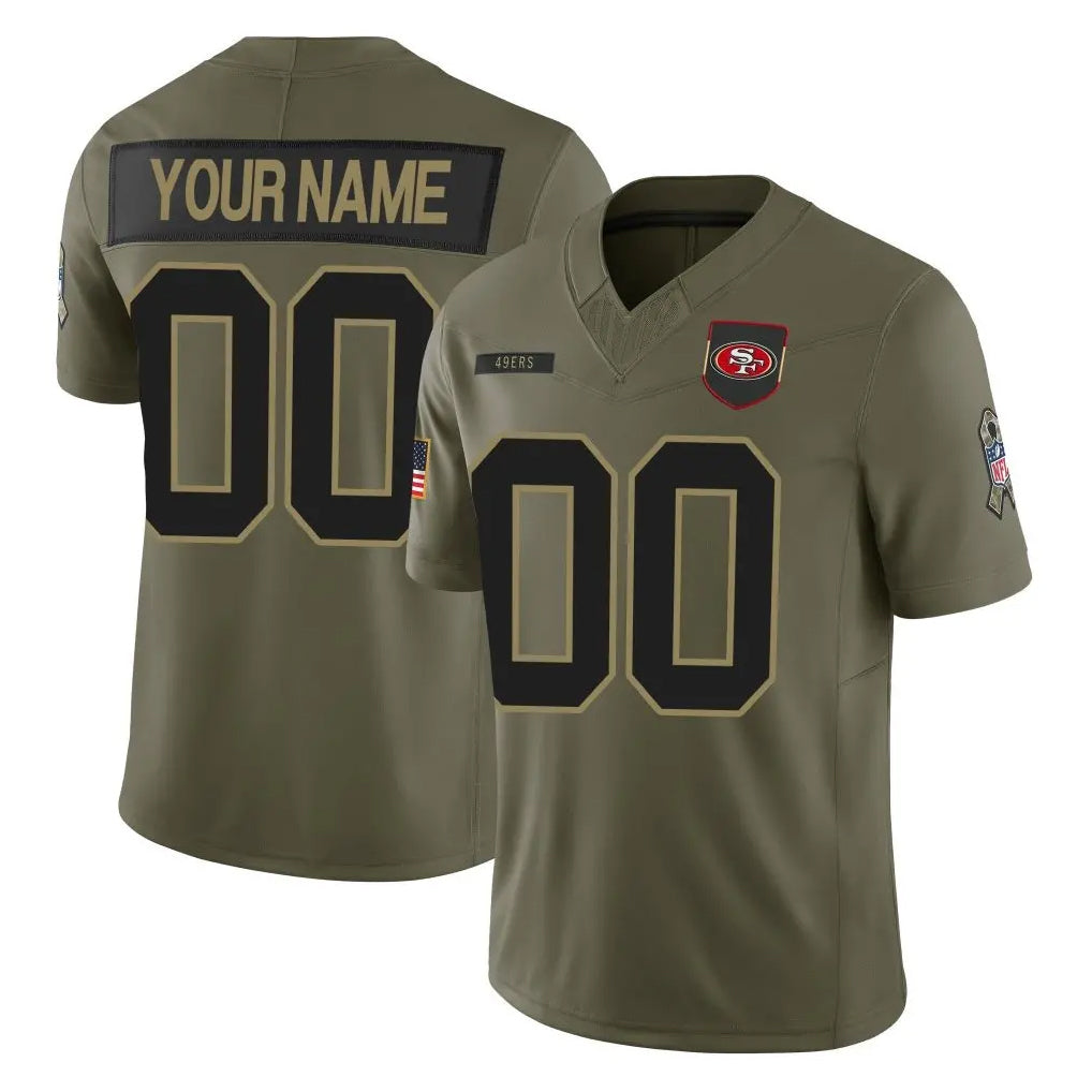 MyBoyd Custom SF.49ers Olive 2025 Salute To Service Limited Home Game Any Name & Numbers Stitched Jerseys