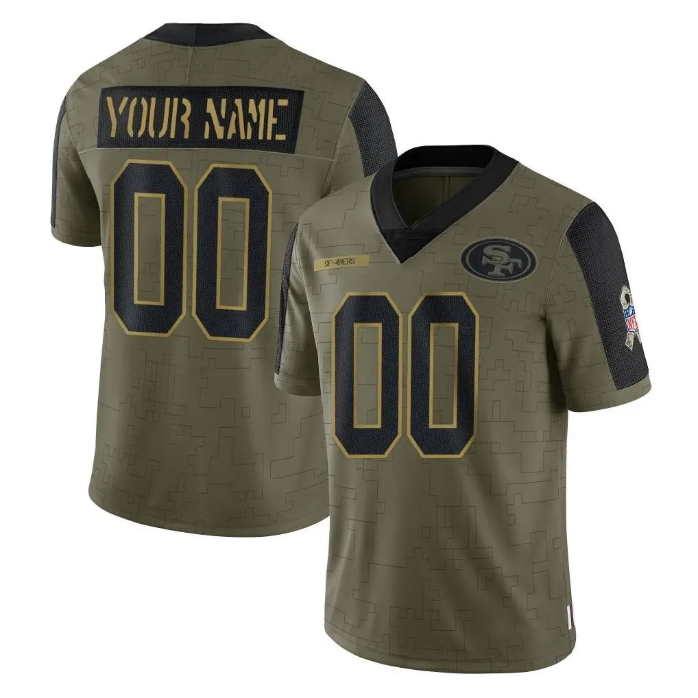 MyBoyd Custom SF.49ers Olive Salute To Service Limited Game Any Name & Numbers Stitched Jerseys
