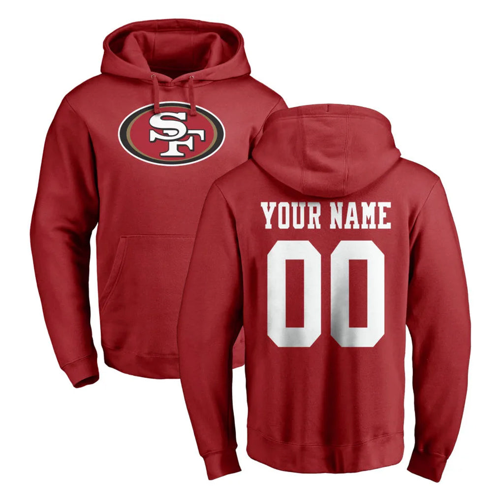MyBoyd Custom SF.49ers Red LOGO Pullover Hoodies Home Game Any Name & Numbers Stitched Jerseys