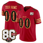 MyBoyd Custom SF.49ers Red Limited 80th Rivalries Collection Home Game Any Name & Numbers Stitched Jerseys