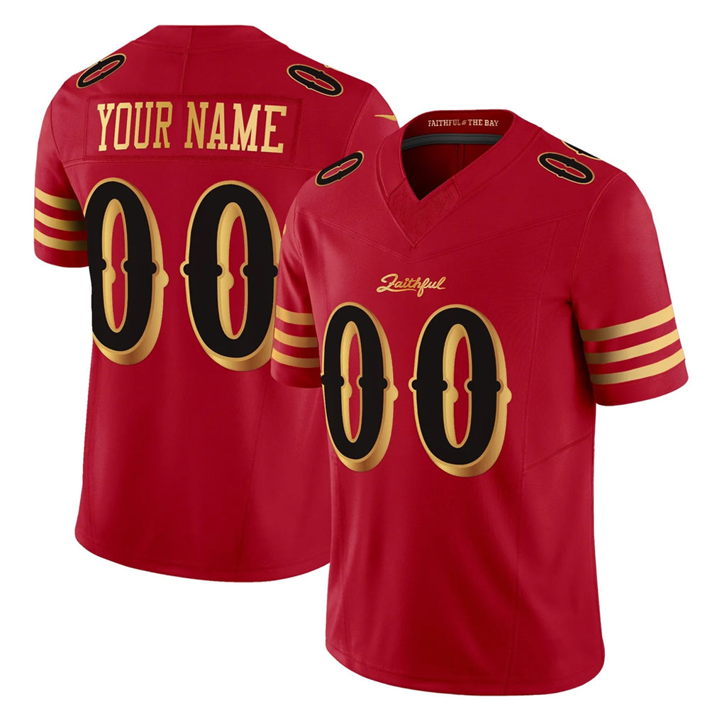 MyBoyd Custom SF.49ers Red Rivalries Vapor Limited Home Game Any Name & Numbers Stitched Jerseys