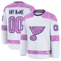 MyBoyd Custom SL.Blues White 2024 Hockey Fights Cancer Practice Jerseys