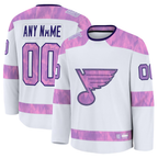 MyBoyd Custom SL.Blues White 2024 Hockey Fights Cancer Practice Jerseys
