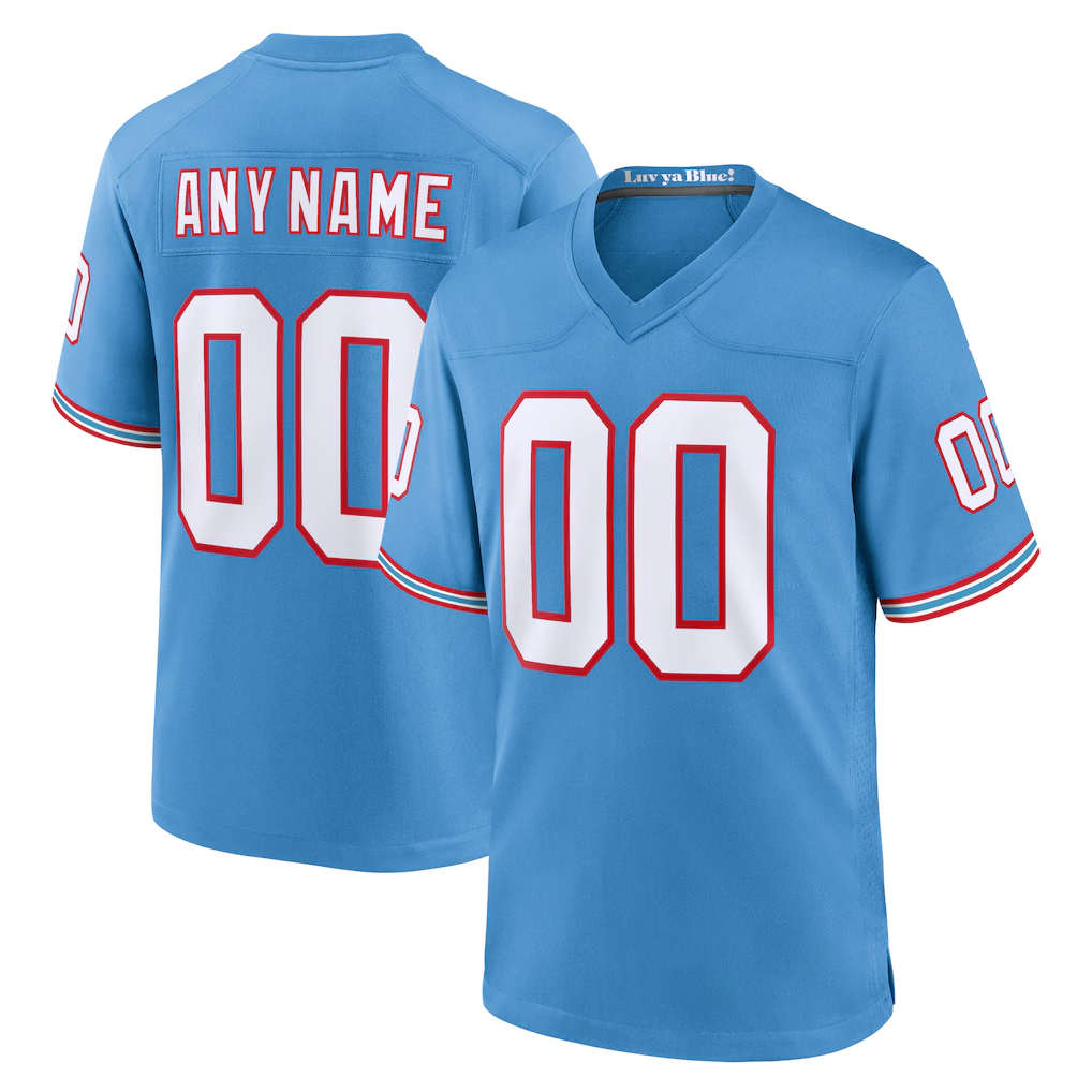 MyBoyd Custom T.Titans  Light Blue Oilers Throwback Game Stitched Jerseys