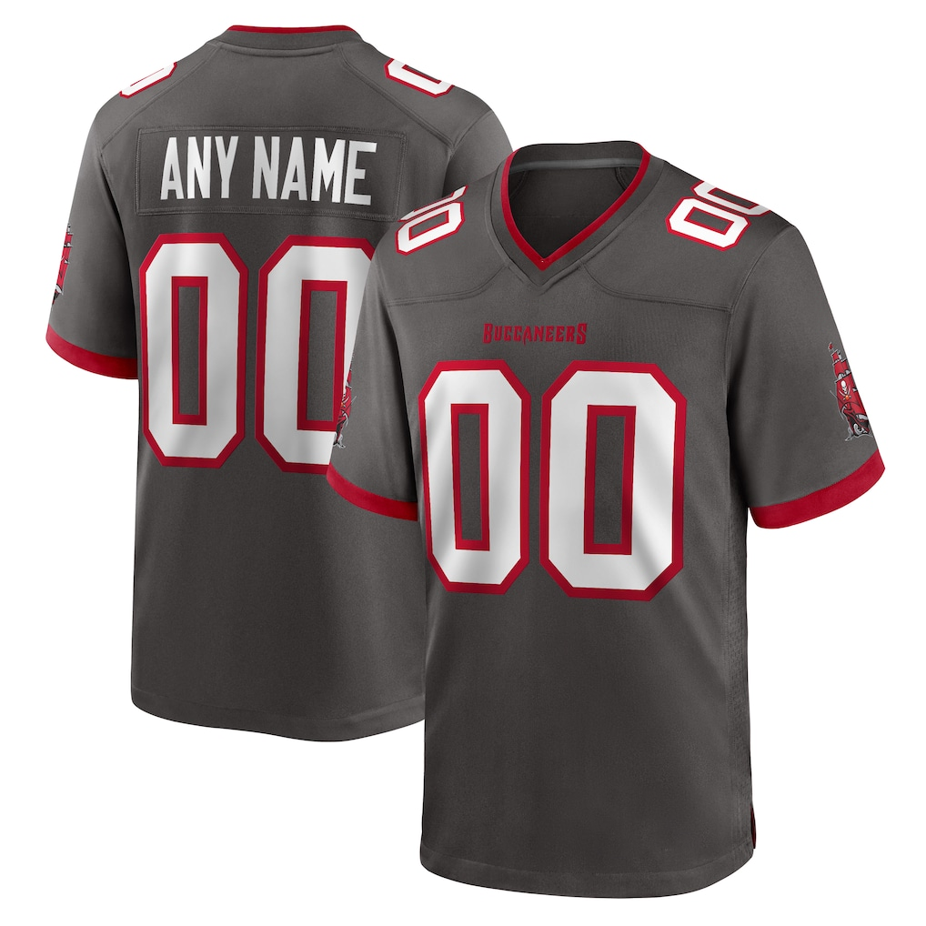 MyBoyd Custom TB.Buccaneers Pewter Alternate Game Stitched Jerseys