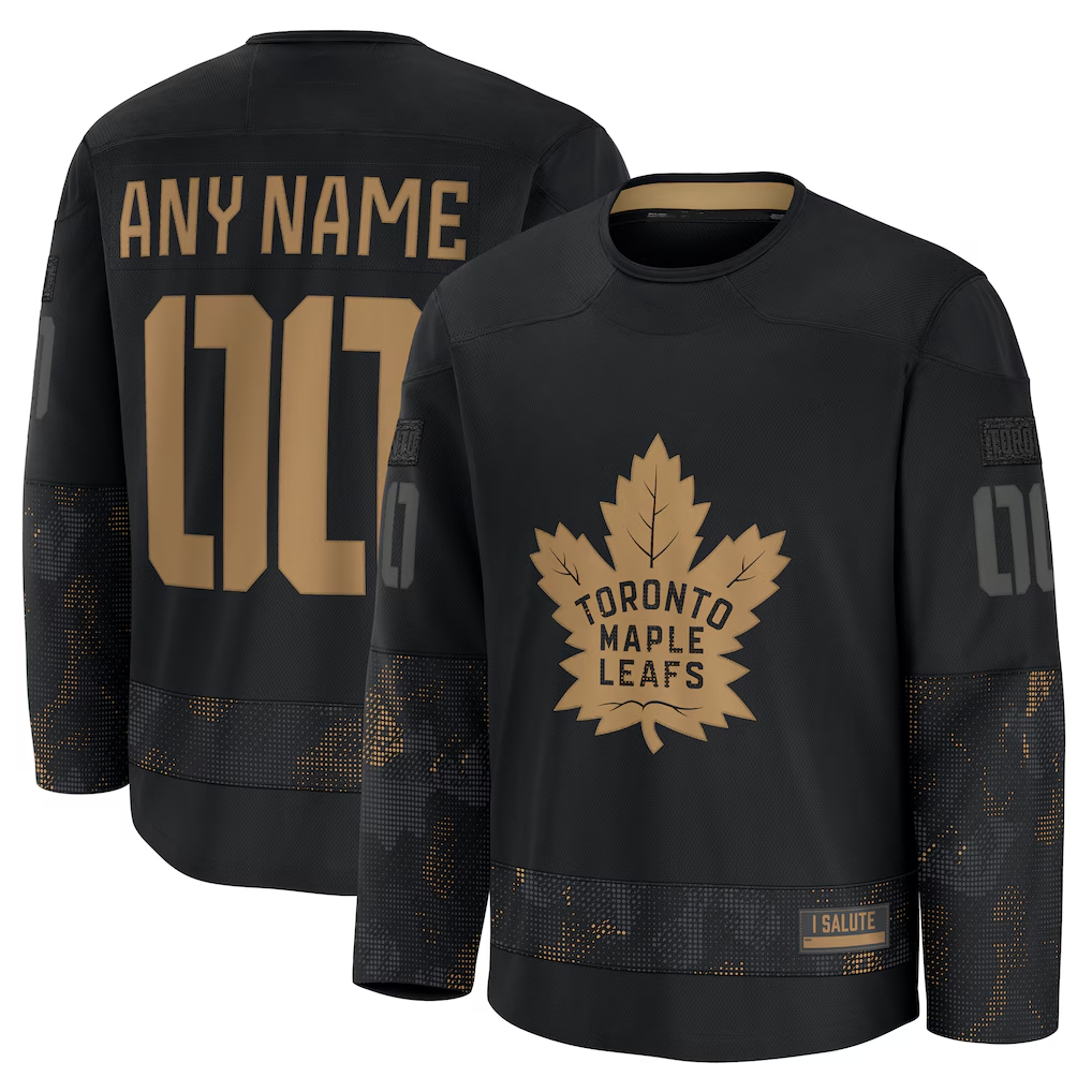 MyBoyd Custom TM.Leafs Black 2024 Military Appreciation Practice Jerseys