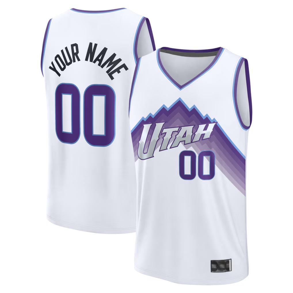 MyBoyd Custom U.Jazz White Fast Break Replica Stitched Jerseys - Association Edition