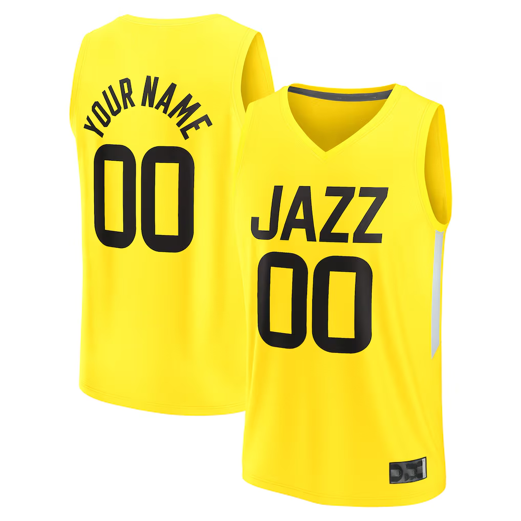 MyBoyd Custom U.Jazz Yellow Fast Break Replica Stitched Jerseys - Icon Edition