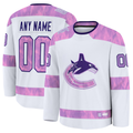 MyBoyd Custom V.Canucks White 2024 Hockey Fights Cancer Practice Jerseys