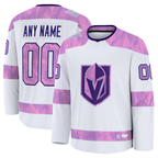 MyBoyd Custom VG.Knights White 2024 Hockey Fights Cancer Practice Jerseys