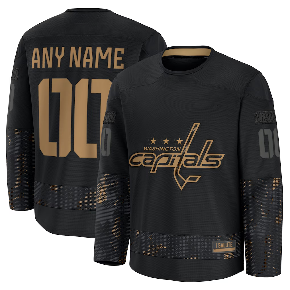 MyBoyd Custom W.Capitals Black 2024 Military Appreciation Practice Jerseys