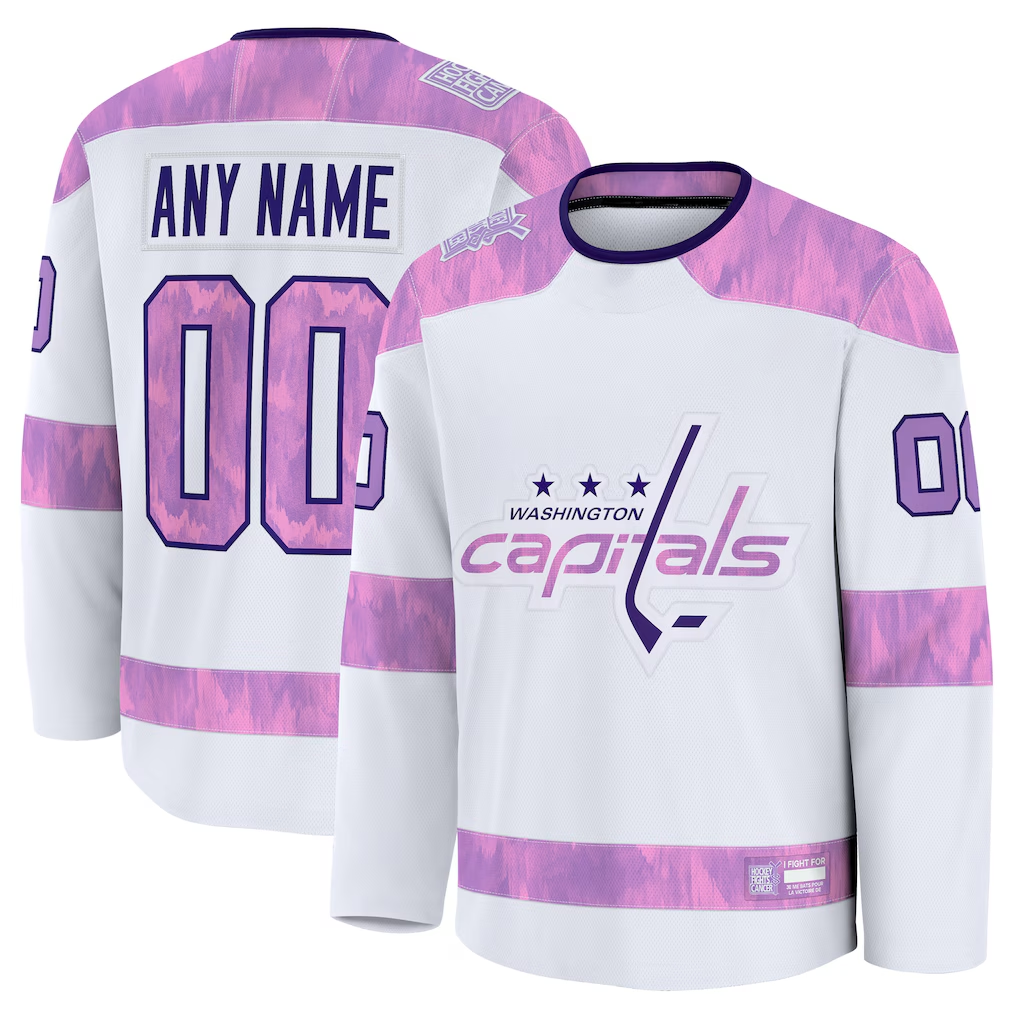 MyBoyd Custom W.Capitals White 2024 Hockey Fights Cancer Practice Jerseys