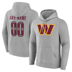 MyBoyd Custom W.Commanders Gray Team Authentic Personalized Name & Number Hoodie Stitched Jerseys