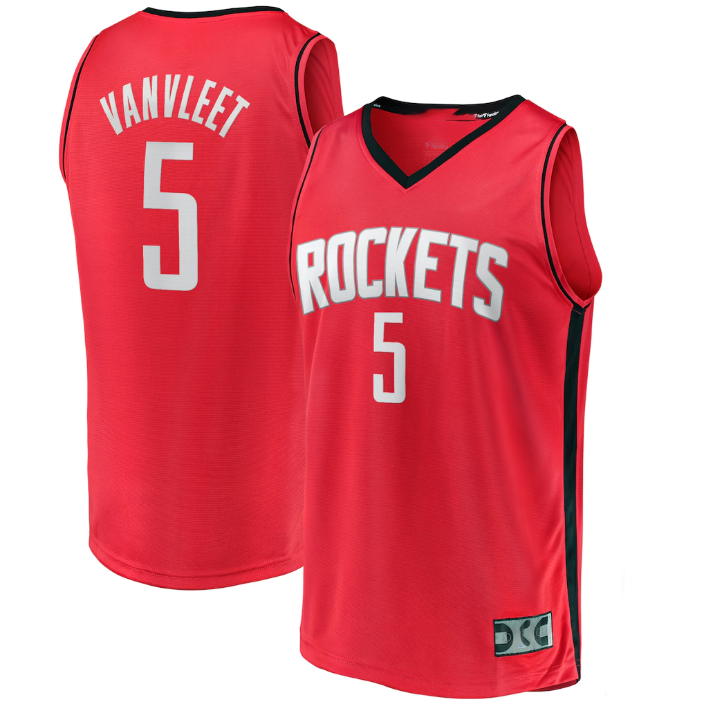 MyBoyd H.Rockets #5 Fred VanVleet Red Fast Break Replica Player Stitched Jerseys- Icon Edition