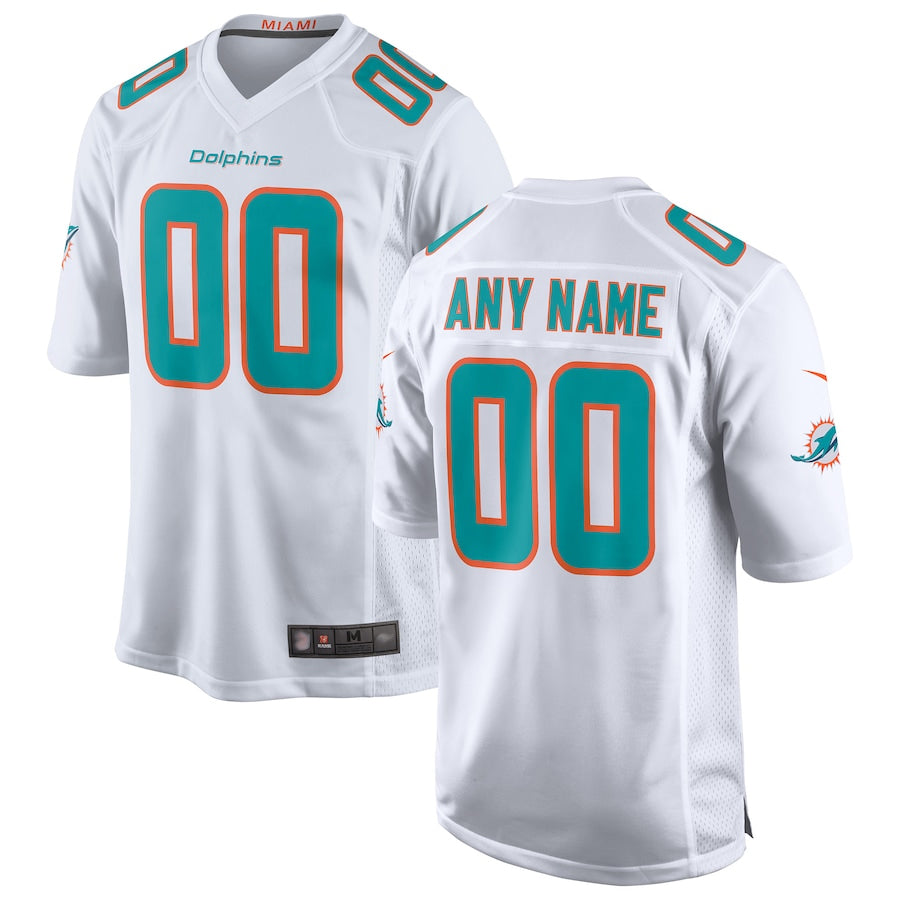 MyBoyd Custom M.Dolphins White Game Road Stitched Jerseys