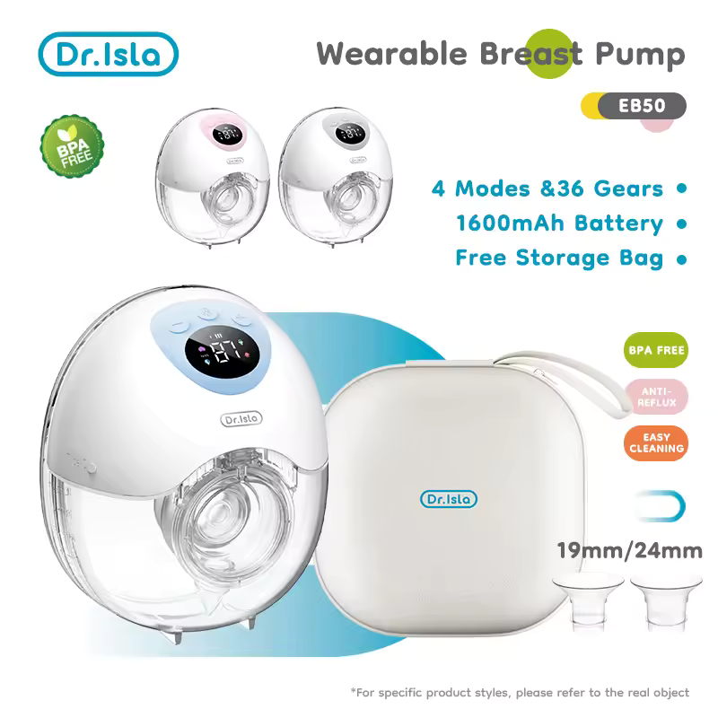 MyBoyd Electric Bule Breast Pump 4 Modes 36 Suction Levels Hands Free Breast Pumps Milk Collector with 19/24mm Flange EB50