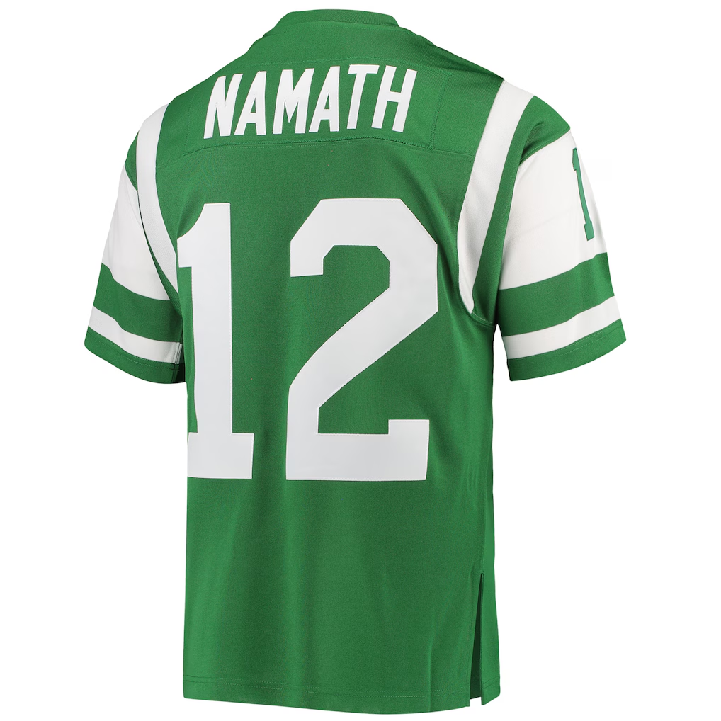 MyBoyd NY.Jets1968 #12 Joe Namath Mitchell & Ness Green Authentic Throwback Retired Player Puhic Stitched Jerseys